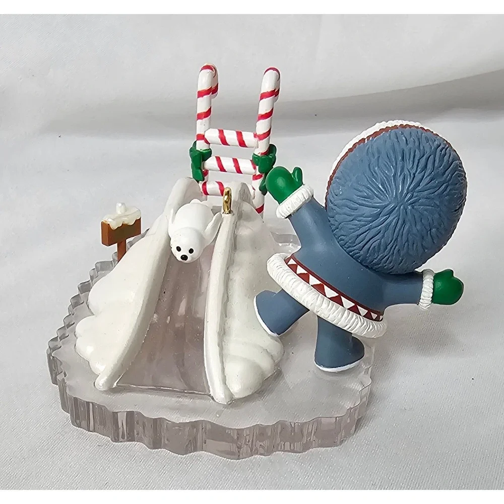 Hallmark Frosty Friends Ornament OS Multi Eskimo Penguin Slide Candy Cane 1990s